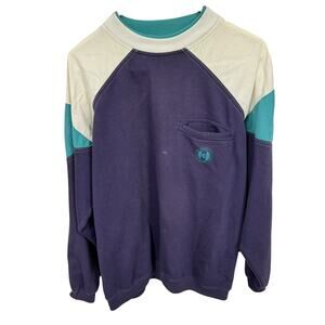 Vintage 90s Long Sleeve Polo Shirt Greenline Sport Size L? Color Block
